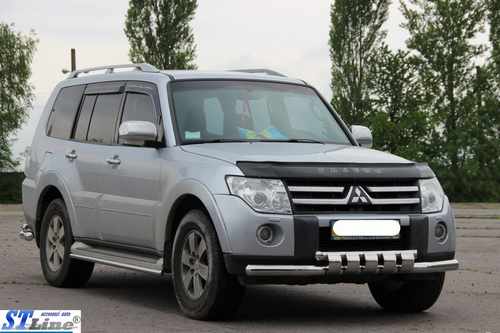 Передній захист ST015 (нерж.) для Mitsubishi Pajero Wagon IV