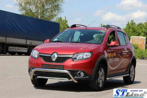 Передня дуга WT007 (нерж.) для Renault Sandero 2013-2022 