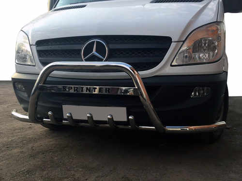Кенгурятник з вусами WT003-Plus (нерж.) для Mercedes Sprinter 2006-2018 