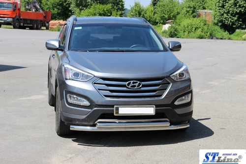 Передня дуга ST014 (нерж.) для Hyundai Santa Fe 3 2012-2018
