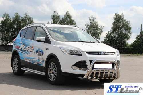 Кенгурятник WT002 (нерж.) для Ford Kuga/Escape 2013-2019 
