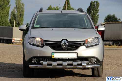Передня дуга ST015 (нерж.) для Renault Sandero 2013-2022 