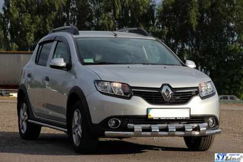 Передня дуга ST015 (нерж.) для Renault Sandero 2013-2022 