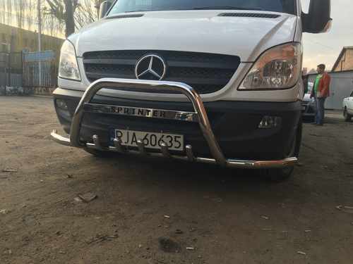 Кенгурятник з вусами WT003-Plus (нерж.) для Mercedes Sprinter 2006-2018 
