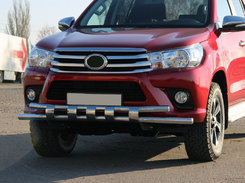 Передній захист ST015 (нерж) для Toyota Hilux 2015+ 