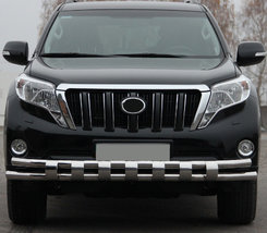 Передняя защита ST016-2 (нерж) для Toyota Land Cruiser Prado 150