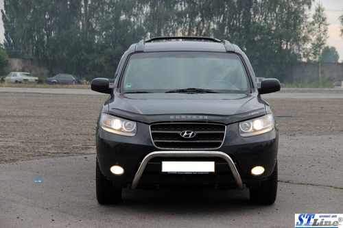 Кенгурятник WT007 (нерж.) для Hyundai Santa Fe 2 2006-2012
