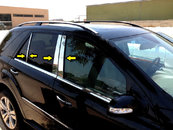 Молдинг дверних стійок (6 шт, нерж) для Mercedes ML W164