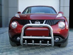 Кенгурятник без напису QT006 (нерж.) для Renault Duster 2008-2017 рр