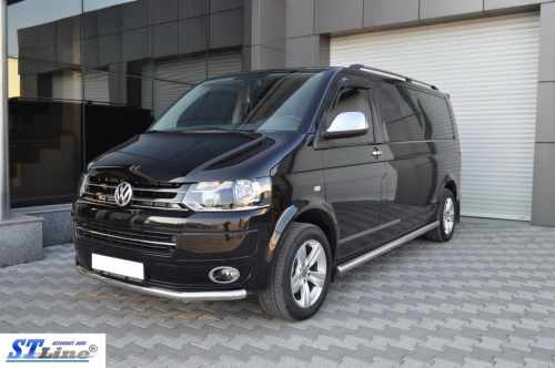 Нижняя одинарная губа ST008 (нерж) 60 мм для Volkswagen T5 2010-2015