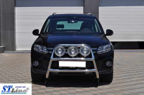 Кенгурятник WT018 (нерж) для Volkswagen Tiguan 2007-2016 рр