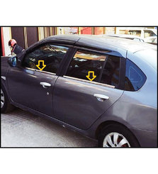 Зовнішня окантовка стекол (4 шт, нерж.) для Renault Symbol 2008-2013 рр