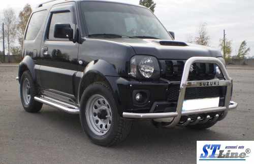 Кенгурятник з вусами QT007 (нерж) для Suzuki Jimny 1998-2018 