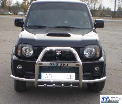 Кенгурятник з вусами QT007 (нерж) для Suzuki Jimny 1998-2018 