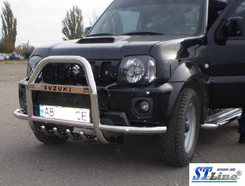 Кенгурятник з вусами QT007 (нерж) для Suzuki Jimny 1998-2018 