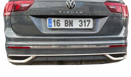 Накладки імітація вихлопних насадок (3 шт, нерж) для Volkswagen Tiguan 2020-2023