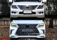 Комплект міні-рестайлінгу з моделі 2008-2016 на TRD Sport (бампер, фари) для Lexus LX570/450d