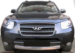 Передній захист ST008-Oval (нерж.) для Hyundai Santa Fe 2 2006-2012
