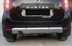 Накладка на задній бампер (ABS, сіра) для Renault Duster 2008-2017 рр.