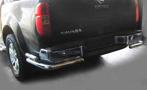 Задній захист AK003-Подвійний (нерж) для Nissan Navara 2006-2015 рр