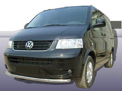 Нижня одинарна губа (нерж) 42 мм для Volkswagen T5 Caravelle 2004-2010 років