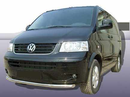 Нижняя одинарная губа ST008 (нерж) 60 мм для Volkswagen T5 Caravelle 2004-2010