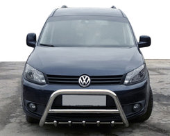Кенгурятник WT003-4 (нерж) 60 мм, з написом для Volkswagen Caddy 2015-2020 
