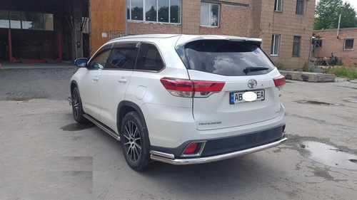 Задній захист AK005-2 (2 шт., нерж) для Toyota Highlander 2014-2019 рр