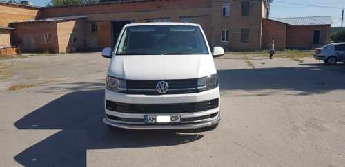 Нижняя одинарная губа ST008 (нерж) 60 мм для Volkswagen T6 2015+,