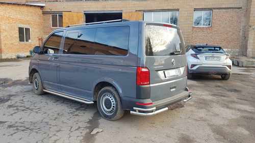 Задні куточки AK003-Double (2 шт., нерж) для Volkswagen T6 2015-2024, рр