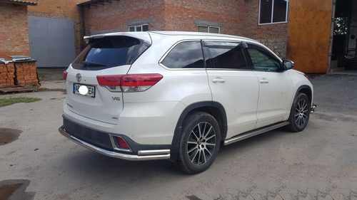 Задній захист AK005-2 (2 шт., нерж) для Toyota Highlander 2014-2019 рр