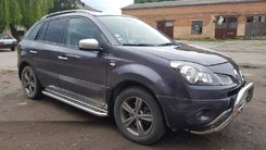 Бокові пороги Premium (2 шт., нерж.) 51 мм для Renault Koleos 2008-2016 рр