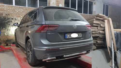 Задній захист AK001-2 (нерж) для Volkswagen Tiguan 2016-2024