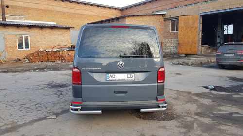 Задні куточки AK003-Double (2 шт., нерж) для Volkswagen T6 2015-2024, рр