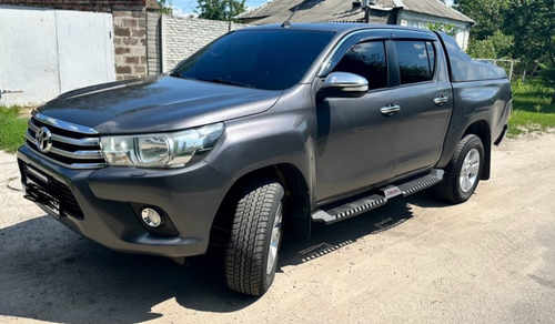 Боковые пороги Dakar V2 с LED (2 шт, металл) для Toyota Hilux 2015+