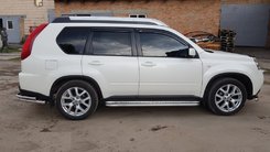 Бокові пороги Premium (2 шт., нерж.) Ø60 для Nissan X-trail T31 2007-2014рр