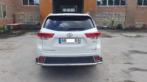 Задній захист AK005-2 (2 шт., нерж) для Toyota Highlander 2014-2019 рр