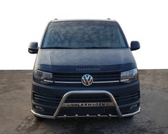 Кенгурятник з вусами WT004-ST (нерж) для Volkswagen T6 2015+, 