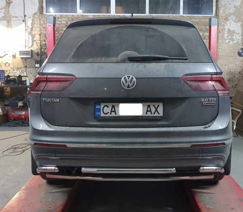 Задній захист AK001-2 (нерж) для Volkswagen Tiguan 2016-2024