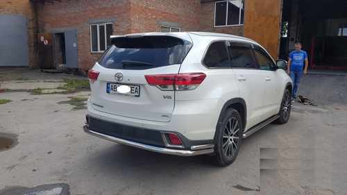 Задній захист AK005-2 (2 шт., нерж) для Toyota Highlander 2014-2019 рр