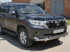 Передняя защита ST014 (нерж) 60/42 мм для Toyota Land Cruiser Prado 150