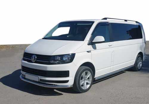 Нижняя одинарная губа ST008 (нерж) 60 мм для Volkswagen T6 2015+,