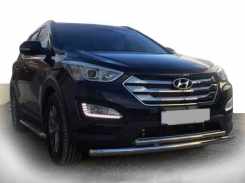 Передня дуга ST014 (нерж.) для Hyundai Santa Fe 3 2012-2018