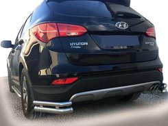 Задні кути AK-003-Подвійний (нерж.) для Hyundai Santa Fe 3 2012-2018рр