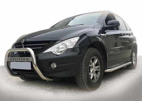 Кенгурятник WT005 (нерж) для SsangYong Action 2006+ 
