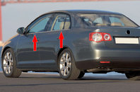 Зовнішня окантовка вікон (4 шт, нерж) OmsaLine - Італійська нержавійка для Volkswagen Jetta 2006-2011 рр