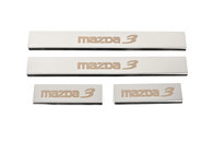 Накладки на пороги (4 шт, Глянець, нерж) для Mazda 3 2013-2019 рр