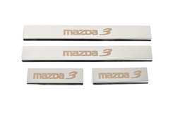 Накладки на пороги (4 шт, Глянець, нерж) для Mazda 3 2013-2019 рр