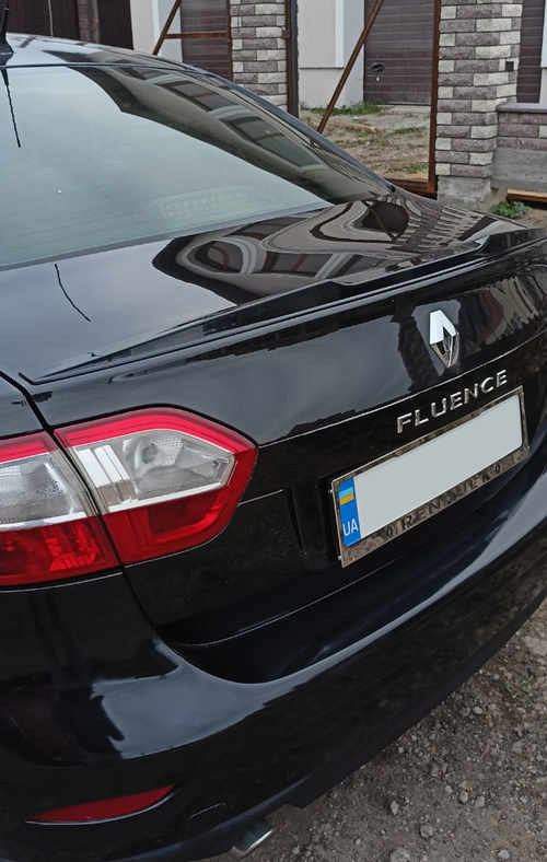 Спойлер LIP (Sunplex, чорний) для Renault Fluence 2009↗ мм.