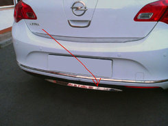 Кромка бампера (нерж) для Opel Astra J 2010↗ мм.